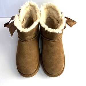PAWZ Brown Kids Boots with Cream Fur Lining